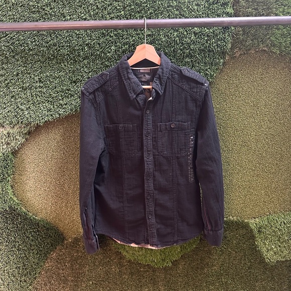 Vintage Harley Davidson Knee Deep In Iron Button-up Shirt - Picture 1 of 7